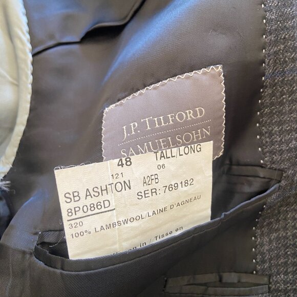 J.P. Tilford Harry Rosen Grey Checked Blazer - Picture 4 of 10